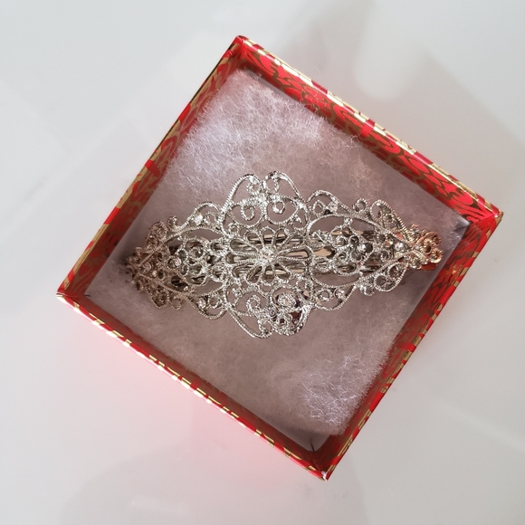 Fashion Silver Hair Clip Strong For Thick Hair Beautiful Design Wedding Gala - Picture 2 of 6